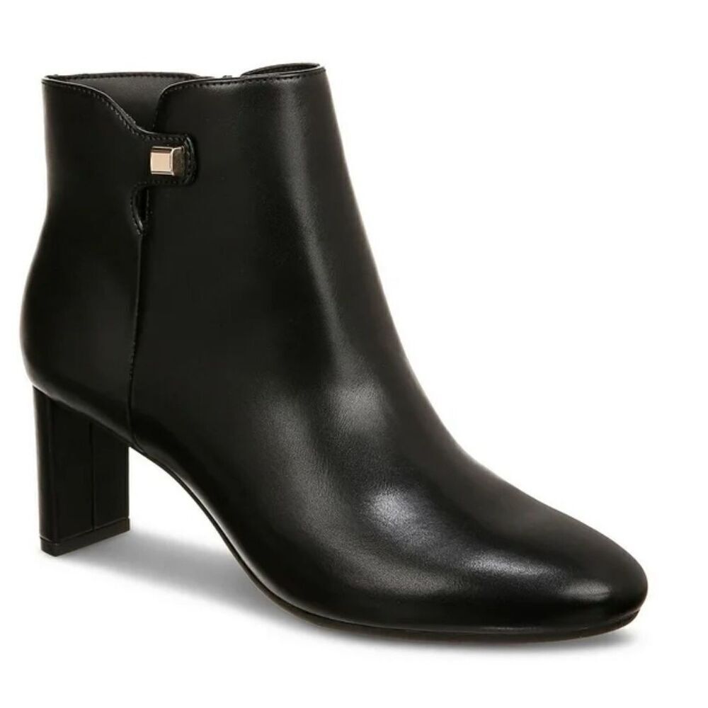 Alfani Boots Size 8.5‎ Black High Heel Almond Toe Zipper Closure Booties